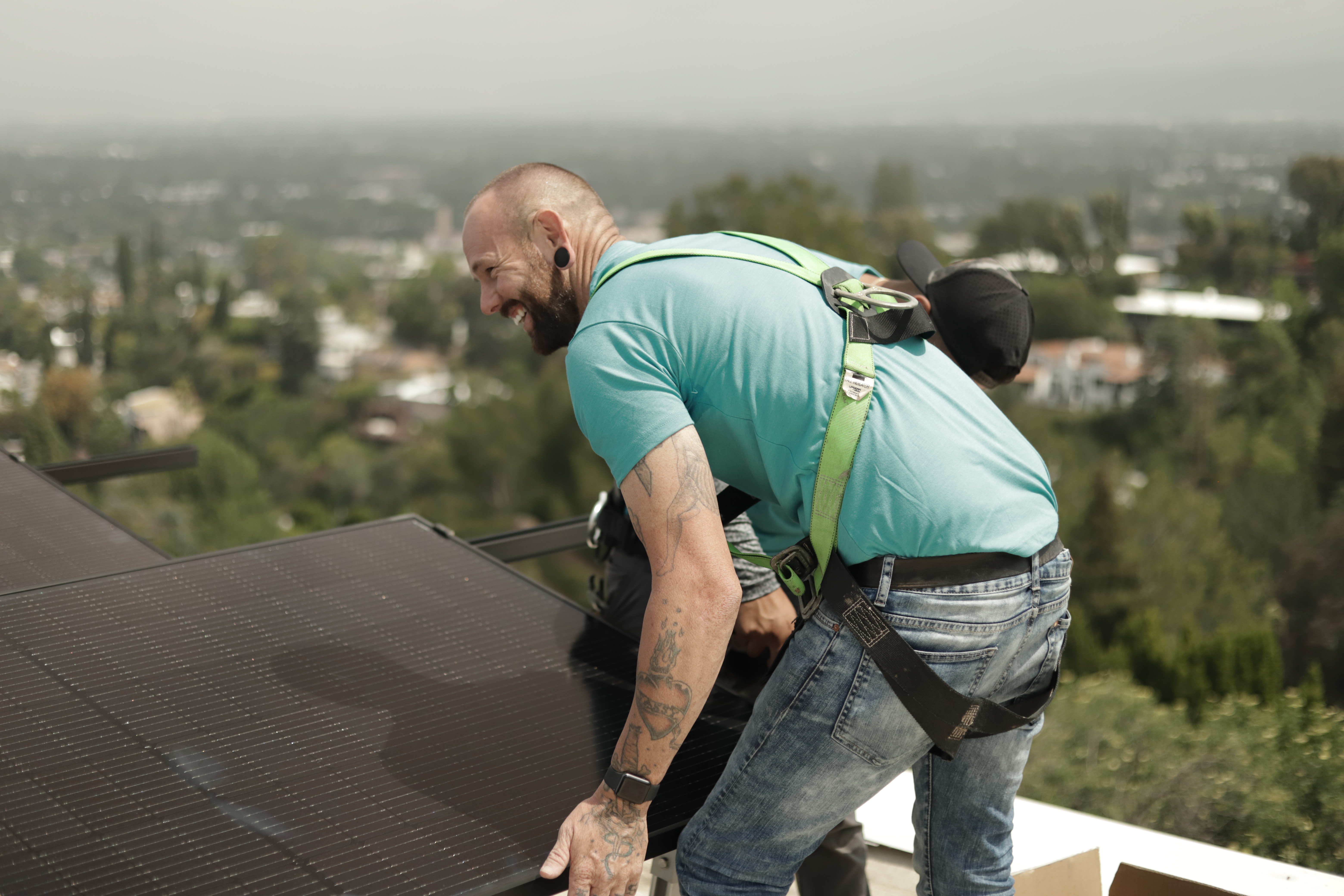 Nerd Power technician installing solar panel